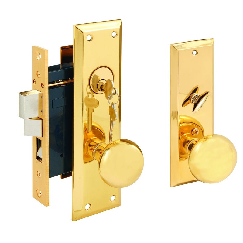 Segal SE 26010 Mortise Lock Set, Brass Right Hand, 2-1/2 In. Backset, Surface Mounted (Single Pack) - Image 1